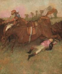 Szene vom Hindernisrennen: Der gestürzte Jockey, 1866